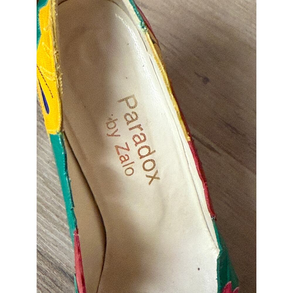 PARADOX by ZALO Multicolored Leather Kitten Heels Women’s Size 6M - Picture 5 of 13